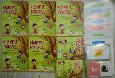 Happy Faces-B (Set of 7 Books & Some Free Accessories, Flash Cards)-(Without Hindi)(Paperback, Good Luck)