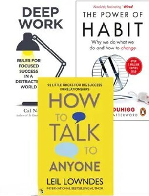 Deep Work + The Power Of Habit + How To Talk To Anyone (3 Book Combo)(Paperback, JMD BOOKS)
