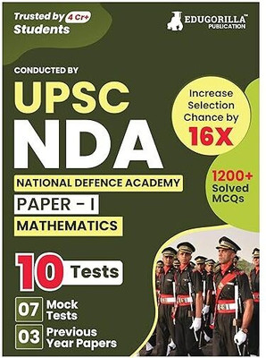 UPSC NDA/NA Mathematics (Paper I) Book  - 2024 (English Edition) - 7 Mock Tests and 3 Previous Year Papers (1200 Solved Questions) with Free Access to Online Tests(English, Paperback, Edugorilla Prep Experts)