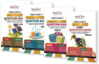 Educart CBSE Class 11 Question Bank Physics, Chemistry, Mathematics and English 2026 (Set of 4 Books strictly for 2025-26 Exam)(Paperback, Prashant Kirad, Educart)