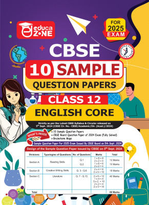 Educazone CBSE 10 Sample Question Papers Class 12 English Core Book (For Board Exam 2025)(Paperback, Educazone Panel of Experts)