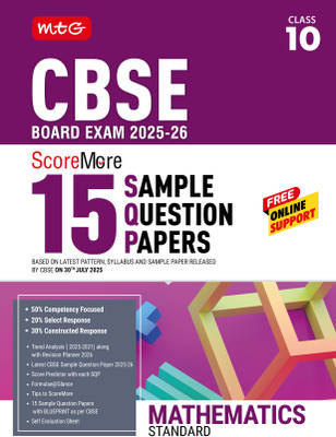MTG CBSE Class 10 ScoreMore 15 Sample Papers Mathematics Standard Book For 2025-2026 Board Exam | Chapter-wise Competency-Based Questions (CBQs) | Based on Latest CBSE Pattern & Syllabus(Paperback, MTG Editorial Board)