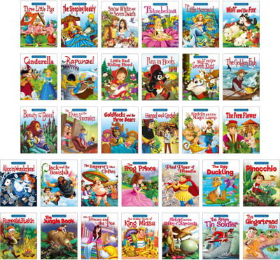 Classic Fairy Tales | Three Little Pigs, Rapunzel, Sleeping Beauty, Cinderella, Thumbelina & more | Set of 32 Books(Paperback, Pinwheel Books)