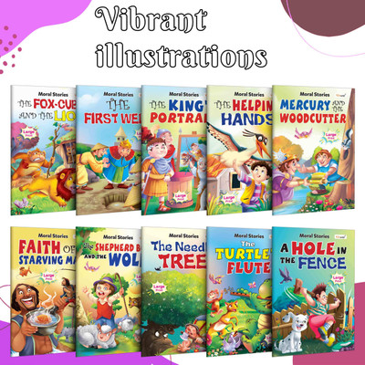 Toddlers Learning Library Story Book Pack 1: My First Picture Library Combo | Learning Story Book for Kids with Moral, Library Set of 10 Story Books for Children(Paperback, GOWOO)