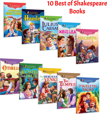 Best of Shakespeare Illustrated Classic: Twelfth Night, Macbeth, Romeo and Juliet, Othello and more – Children’s picture story collection, Fun learning classics | Pack of 10 Books(Paperback, GOWOO)