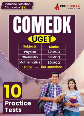COMEDK Book  - 2024 : Undergraduate Entrance Test (UGET) Mathematics, Chemistry, Physics - 10 Practice Tests (1800 Solved Questions) with Free Access to Online Tests(English, Paperback, EduGorilla Prep Experts)