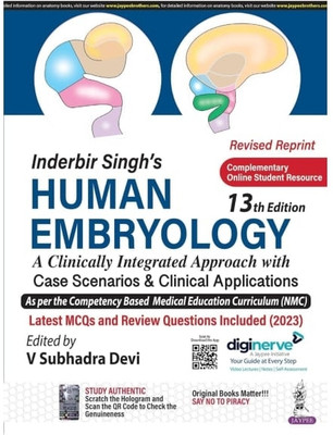 Human Embryology Indervir singh 13th Edition Latest(Paperback, Indervir singh ji)