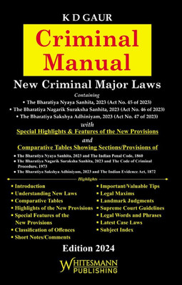 Criminal Manual—Criminal Major Acts(Hardcover, K.D Gaur)