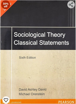 Sociological Theory: Classical Statements 6e(Paperback, Ashley)