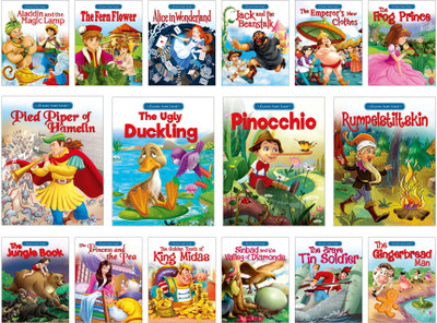 Classic Fairy Tales | Alice in Wonderland, Aladdin, Frog Prince, Ugly Duckling, Pied Piper & more | Set of 16 Books(Paperback, Pinwheel Books)