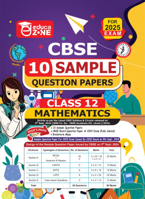 Educazone CBSE 10 Sample Question Papers Class 12 Mathematics Book (For Board Exam 2025)(Paperback, Educazone Panel of Experts)