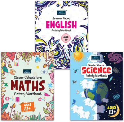 Activity Workbook Ages 11+ (Set of 3 books)-Grammar Galaxy English, Clever Calculators Maths, Wonder Wizards Science(Paperback, BOOKFORD PUBLICATIONS PRIVATE LIMITED)