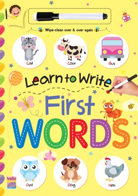 Early Learning Write First Word: Smart Educational Reusable Wipe and Clean Pencil Control, Tracing Workbook for Kids Book - Ages 2+ Years(Board Book Binding, Hellofriend Books)