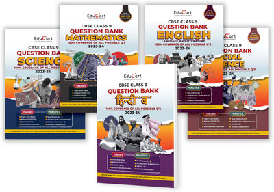(OLD) Educart CBSE Class 9 Question Bank SCIENCE, MATHS, SOCIAL SCIENCE, ENGLISH & HINDI B For 2023-2024 (Combo of 5 Books)(Paperback, Educart)