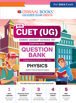 Oswaal Nta Cuet (Ug) Chapterwise Question Bank Physics (for 2024 Exam)(English, Paperback, Jain P.)