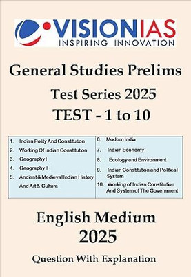 Vision IAS UPSC prelims test series 2025 | Test 1 To 10 With Solutions Topic Wise | English Medium | Photocopy(Paperback, Vision IAS)
