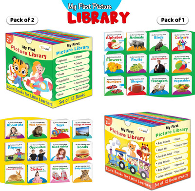 My First Complete Learning Library (Green and Yellow Edition) : Boxset Of Board Books For Children, Toddler board book set, Early learning book set of 24 books(Board Book, GO WOO)