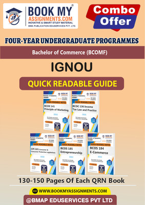 IGNOU BCOC136 BCOE141 BCOS185 BCOS184 CPI101 Quick Notes-Fast-Track Your Exam Prep- BCOMF In English -Our books use 80 GSM A4 paper for clear, sharp prints, perfect for students.(Paperback, BMA Publication)