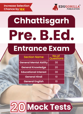 Chhattisgarh Pre B.Ed Entrance Exam  - 2024 | 20 Full Length Mock Tests for Preparation with Free Access to Online Tests(English, Hardcover, unknown)