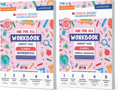 Oswaal One For All Workbook Concept Wise Class-3 Mathematics & General Knowledge (Set Of 2 Books) (For Latest Exam)(Product Bundle, Oswaal Editorial Board)
