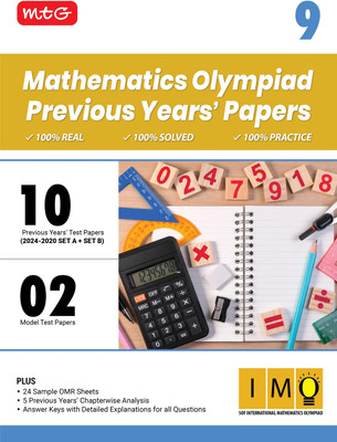 MTG Class-9 IMO Olympiad 10 Previous Years Papers Mathematics (2024-2020 Set A & B) - Model Test Papers with 24 Sample OMR Sheets & Chapterwise Analysis | PYQs For SOF Olympiad 2025-26 Exam(Paperback, MTG Editorial Board)