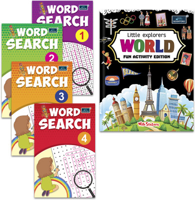 WORLD Activity & Sticker Book + Word Search Part 1 to 4 (Set of 5)(Paperback, BOOKFORD PUBLICATIONS PVT. LTD.)