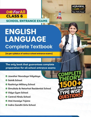 Examcart Class 6th English Language Book (1500+ Chapterwise & Typewise PYQs) One for All School Entrance Exams 2026 (JNV, Sainik, RMS, Simultala, Netarhat, Vidya Gyan, Central Hindu & Other Schools)(Paperback, Examcart Experts)