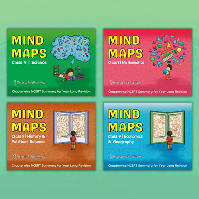 Meiosis Publications Mind Maps Combo for Class 9 - Science, Maths, Social Science Vol. 1 & Vol. 2  - CBSE 2025 Exam | Set of 4 Books(Paperback, Meiosis Publications)