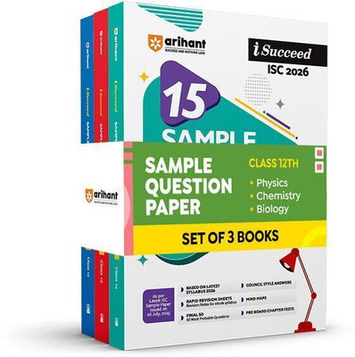 Arihant i-Succeed ISC Sample Question Papers 2026 Physics, Chemistry & Biology Class 12 (Set of 3) | 15 Sample Papers with Solutions & Latest Specimen Paper | Rapid Revision Notes | Mind Maps(Paperback, Er. Amit Kumar,Dr. Chavi Tyagi,Sapna Agarwal)