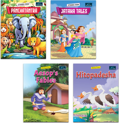 Aesop's Fables  - Moral stories for Kids (Pack of 4) - Aesop's Fable , Jataka Tales , Panchatantra And Hitopadesha(Paperback, BOOKFORD)