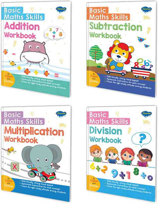 Basic Maths Skills Workbook | Set of 4 Books | Addition, Subtraction ,(English, Hardcover, unknown)