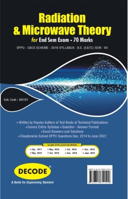 Radiation & Microwave Theory for SPPU 19 Course (BE - SEM VII - E&Tc - 404181) - END SEM (Decode)(Paperback, V.S. BAGAD)