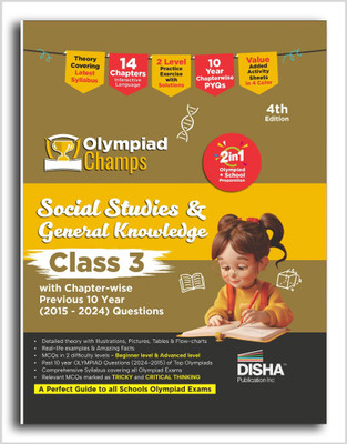 Olympiad Champs Social Studies & General Knowledge Class 3 with Chapter-wise Previous 10 Year (2015 - 2024) Questions 4th Edition | Complete Prep Guide with Theory, PYQs, Past & Practice Exercise |(Paperback, Disha Experts)