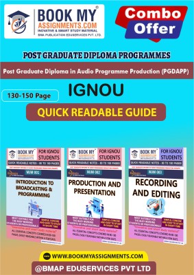 IGNOU MJM1 MJM2 MJM3 Study Material (Quick Readable Notes)for Ignou Student Post Graduate Diploma in Audio Programme Production (PGDAPP) In English-Our books use 80 GSM A4 paper for clear, sharp prints.(Paperback, BMA Publication)