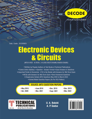 Electronic Devices and Circuits for JNTU-H 22 Course (I - II - AI & DS / CSBS / CSE / IT / ECE - EC205ES) (Decode)(Paperback, U.A. BAKSHI, A.P. GODSE)