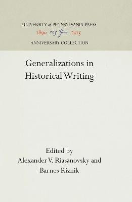 Generalizations in Historical Writing(English, Electronic book text, unknown)