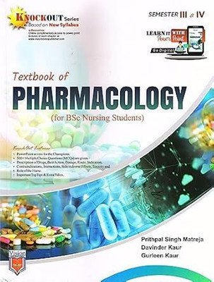 Textbook of Pharmacology for BSc Nursing Students Paperback – 31 December 2022(Paperback, Gurleen Kaur Prithpal S Matreja, Davinder Kaur)