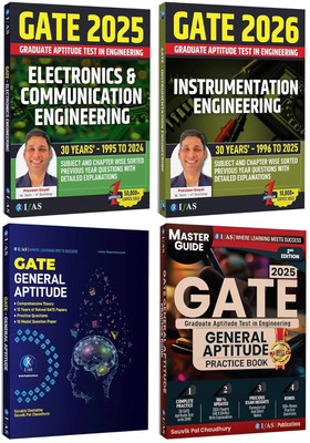 GATE Instrumentation Engineering, Electronics and Communication and GATE General Aptitude Theory  - 2026 [Set of 4 Books] Previous Year Solved Papers with Detailed Solution | Topic Wise Sorted Question Bank with Detailed Explanation | Best Seller Guide for GATE Electronics And Communication & Instru