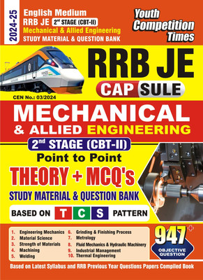 RRB JE (2nd Stage CBT-II) Mechanical and Allied Engineering (English Medium) Study Material and Question Bank 2024-25(Study Material, YCT)