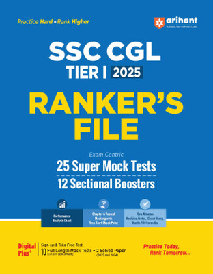 Arihant SSC CGL Tier 1 2025 Ranker�s File | 25 Super Mock Tests + 12 Sectional Boosters | Performance Analysis, Time Alerts, Revision Notes & Cheat Sheets | English Medium(English, Hardcover, unknown)