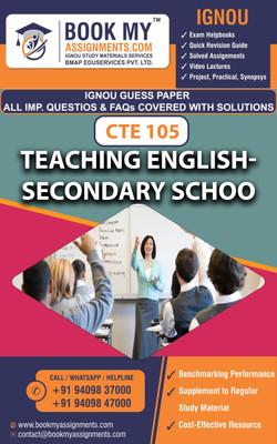 IGNOU CTE 105 Teaching English-Secondary School | Guess Paper | Important Question Answer |Certificate in Teaching of English as a Second Language (CTE)(Paperback, BMA Publication)