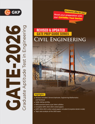 GKP GATE 2026 : Civil Engineering - Guide | Solved Papers from 2023 to 2025| 3 Mock Tests| MSQ Bank| General Aptitude & Engineering Mathematics(Paperback, G.K. Publications (P) Ltd.) GKP GATE 2026 : Civil Engineering - Guide | Solved Papers from 2023 to 2025| 3 Mock Tests| MSQ Bank| General Aptitude & Engineering Mathematics(Paperback, G.K. Publications (P) Ltd.)