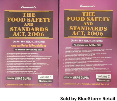 The Food Safety and Standards Act, 2006 (Set of 2 Volumes) | Commercial Law Publishers (India) Pvt. Ltd.(Paperback, Virag Gupta)