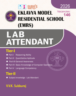SURA`S Eklavya Model Residential School (EMRS) LAB ATTENDANT Tier - I and Tier II Exam Book Guide - English Medium Latest Updated Edition 2026(Paperback, V.V.K SUBBURAJ)