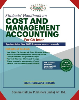 Commercial CA Inter Padhuka Students Handbook on Cost and Management Accounting For New Syllabus By B. Saravana Prasath Applicable for November 2023 Exam(Paperback, Commerical Publication)
