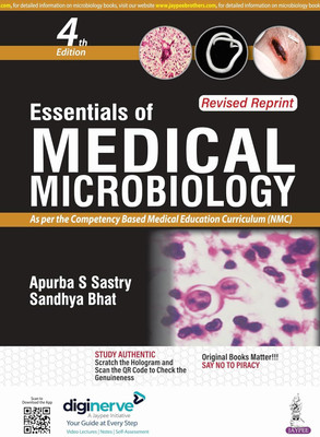 Essentials of Medical Microbiology - As Per NMC - Apurba Sastry - With COMPLIMENTARY ONLINE MCQs with Genuine Scratch, Scan & Validate QR on Hologram - 4th/Ed. For 2026 Exams with 1 Disc(Paperback, Jaypee Brothers)