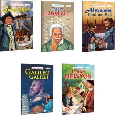 Albert Einstein, Alexander Graham Bell, Galileo Galilei, Issac Newton and James Watt (Great Scientists) : Inspiring Scientists Stories, Educational Storybook for Kids | Combo of 5 Books(Paperback, GOWOO)