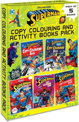 Superman Copy Colouring and Activity Books Pack (A Pack of 5 Books)  - Fun & Creative Activity Books for Kids | Colourful Illustrations of Superman, Superhero Adventures, and Hours of Entertainment for Young Fans(English, Paperback, Dreamland Publications)