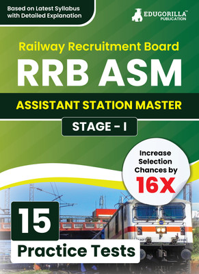RRB ASM (Assistant Station Master) Stage - I Recruitment Exam Book  - 2024 (English Edition) | Railway Recruitment Board | 15 Practice Tests (1500 Solved MCQs) with Free Access To Online Tests(Paperback, EduGorilla Prep Experts)