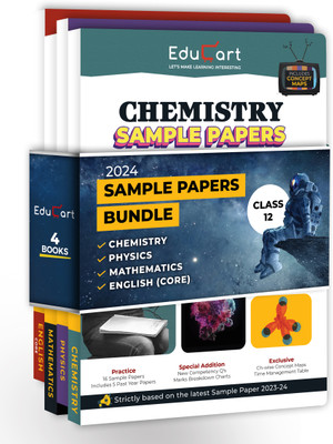 Educart CBSE Class 12 Sample Papers Bundle - Physics, Maths, Chemistry & English 2023-24 (Introducing Revision Maps and Past Year Papers) 2024  - sample paper class 12 2024(Paperback, Abhishek Sahu | Bharat Panchal | Harsh Priyam | Shipra Mishra | Educart)